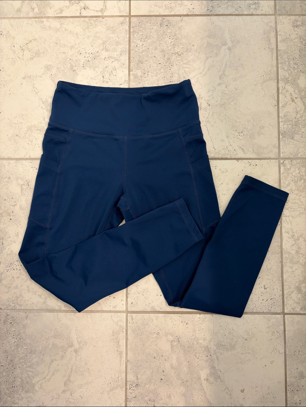 Zyia Women’s Navy Blue Pocker Light n Tight Leggings 7/8 length Size Small